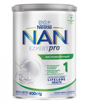 Купить nan 1 (нан) кисломолочный смесь сухая для детей с рождения, 400г в Павлове