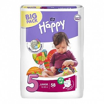 Bella Baby Happy (Белла) подгузники 5 Джуниор 12-25кг 58 шт