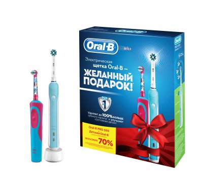 Купить oral-b (орал-би) набор: электрических зубных щеток, pro 500/d16513u+stages power frozen d12513k в Павлове