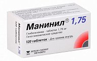 Купить манинил 1,75, таблетки 1,75мг, 120 шт в Павлове