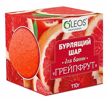 Oleos (Олеос) шар для ванн бурлящий Грейпфрут, 110г