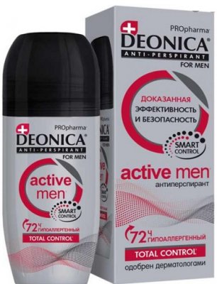 Купить deonica for men activ (деоника) антиперспирант ролик, 50мл в Павлове