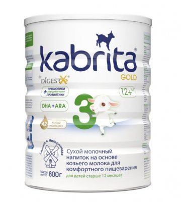 Купить kabrita gold 3 (кабрита) смесь на козьем молоке для детей старше 12 месяцев, 800г в Павлове