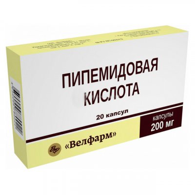 Купить пипемидовая кислота, капс 200мг №20 (велфарм ооо, россия) в Павлове