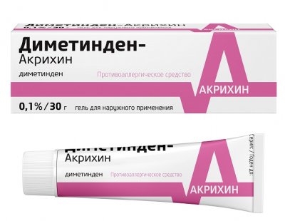 Купить диметинден-акрихин, гель для наружного применения 0,1%, 30г от аллергии в Павлове