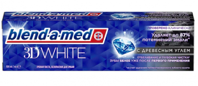 Купить blend-a-med (бленд-а-мед) зубная паста 3d вайт отбеливание и глубокая чистка с древесным углем 100мл в Павлове