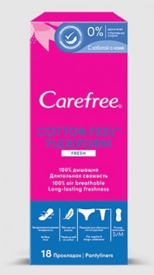 Купить carefree (кэфри) прокладки ежедневные флекси форм фреш ароматизированные 18шт в Павлове