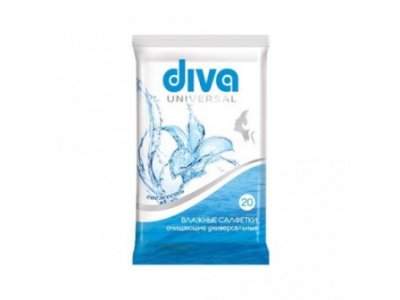 Купить diva (дива) салфетки влажные очищающие универсальные, 20 шт в Павлове