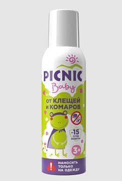 Пикник (Picnic) Baby аэрозоль от клещей и комаров, 125мл 