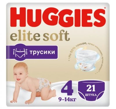 Купить huggies (хаггис) трусики elitesoft 4, 9-14кг 21 шт в Павлове