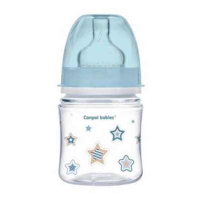 Купить canpol (канпол) бутылочка пластиковая easystart newborn антиколиковая с широким горлом с рождения, 120 мл голубая в Павлове