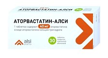 Купить аторвастатин-алси, таблетки покрытые пленочной оболочкой 40мг, 30 шт в Павлове