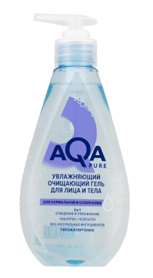 Купить aqa рure (аква пьюр) гель для лица и тела увлажняющий очищающий для нормальной и сухой кожи, 250 мл в Павлове