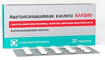 Купить ацетилсалициловая кислота кардио, таблетки кишечнорастворимые, покрытые пленочной оболочкой 100мг, 30 шт в Павлове