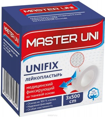 Купить пластырь master uni (мастер-юни) медицинский фиксирующий тканевая основа 3см х 5м в Павлове
