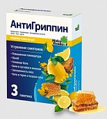 Купить антигриппин, порошок для приготовления раствора для приема внутрь, медово-лимонный 500мг+10мг+200мг, пакетики 5г, 3 шт в Павлове