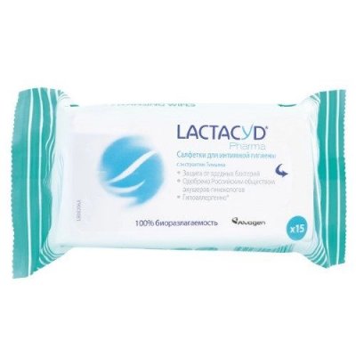 Купить lactacyd pharma (лактацид фарма) салфетки влажные для интимной гигиены с тимьяном 15шт в Павлове