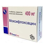 Моксифлоксацин, таблетки, покрытые пленочной оболочкой 400мг, 5 шт