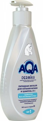Купить aqa dermika (аква дермика), эмульсия для купания малыша и шампунь 2в1 липидная, 250мл в Павлове