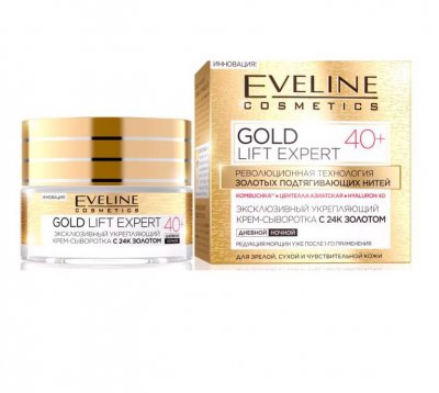Купить eveline (эвелин) крем-сыворотка для лца укрепляющая 40+ gold lift expert 50мл в Павлове