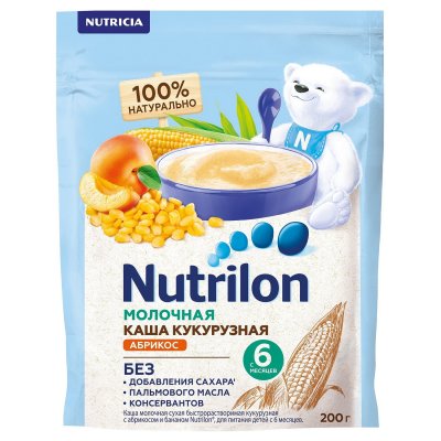 Купить nutrilon (нутрилон) каша молочная кукурузная с абрикосом с 6 месяцев, 200г в Павлове