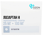 Купить лозартан-н, таблетки, покрытые пленочной оболочкой 25мг+100мг, 30 шт в Павлове