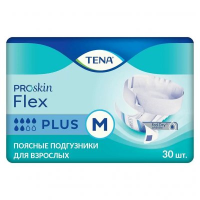 Купить tena (тена) подгузники, proskin flex plus размер m, 30 шт в Павлове