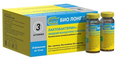 Купить лактобактерин+, жидкий концентрат лактобактерий, флакон 10мл, 20 шт бад в Павлове