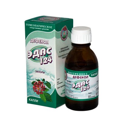 Купить эдас-124 дефекол (слабит), капли для приема внутрь гомеопатические, 25мл в Павлове
