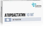 Купить аторвастатин, таблетки, покрытые пленочной оболочкой 10мг, 90 шт в Павлове