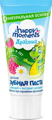 Купить happy moments (хэппи моментс) зубная паста для детей дракоша малина, 60мл в Павлове