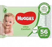 Купить huggies (хаггис) салфетки влажные для детей ультра комфорт алоэ 56шт в Павлове