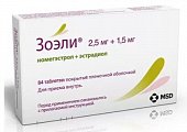 Купить зоэли, таблетки, покрытые пленочной оболочкой 2,5мг+1,5мг, 84 шт в Павлове