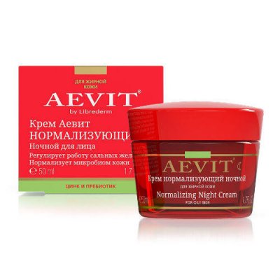 Купить librederm aevit (либридерм) крем для лица ночной нормализующий, 50мл в Павлове