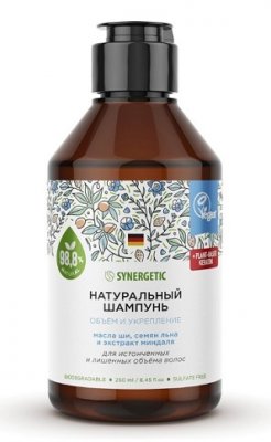 Купить синергетик (synergetic) шампунь для волос натуральный объем и укрепление, 250мл в Павлове