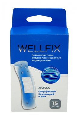 Купить пластырь веллфикс (wellfix) водонепроницаемый медицинский на полимерной основе aqua, 15 шт в Павлове
