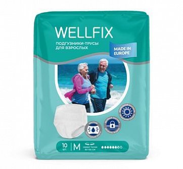 Подгузники-трусы для взрослых Веллфикс (Wellfix) размер M 10 шт