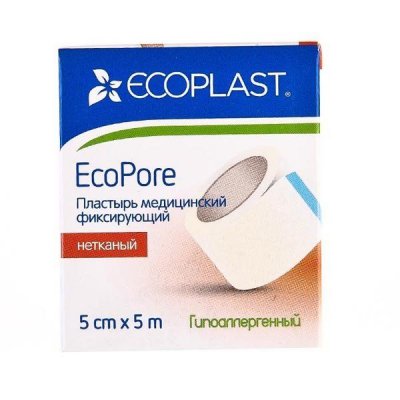 Купить ecoplast медицинский фиксирующий нетканый 5см х 5см в Павлове