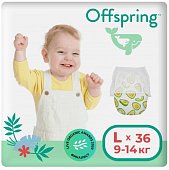 Купить offspring (оффспринг) подгузники-трусики детские размер l, 9-14 кг 36 шт авокадо в Павлове