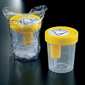 Купить контейнер для биопроб стерильный со встроенным устройством для забора мочи в ваккумную пробирку, 120мл в Павлове