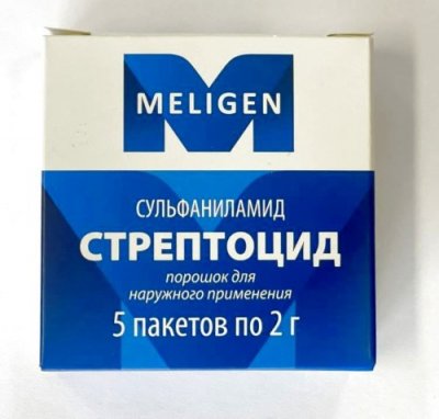 Купить стрептоцид, порошок для наружного применения, пакет 2г, 5 шт в Павлове