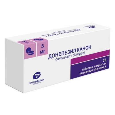 Купить донепезил канон, таблетки покрытые пленочной оболочкой 5 мг, 28 шт в Павлове