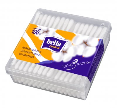 Купить bella cotton (белла) ватные палочки в квадратной упаковке 100 шт в Павлове