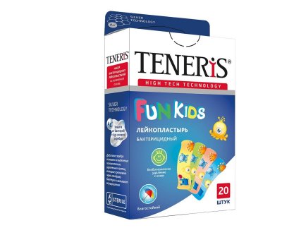 Купить пластырь teneris fun kids бактерицидный на полимерной основе с рисунком, 20 шт в Павлове