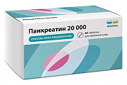 Купить панкреатин 20000, таблетки кишечнорастворимые, покрытые пленочной оболочкой 20000ед, 60 шт в Павлове