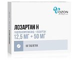 Купить лозартан-н, таблетки, покрытые пленочной оболочкой 50мг+12,5мг, 90 шт в Павлове