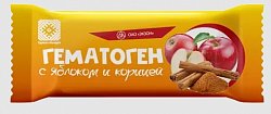 Гематоген с яблоком и корицей, плитка 40г БАД