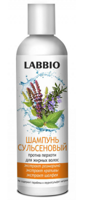 Купить labbio (лаббио) шампунь сульсеновый против перхоти для жирных волос, 250мл в Павлове