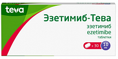 Купить эзетимиб-тева, таблетки 10мг 30шт в Павлове