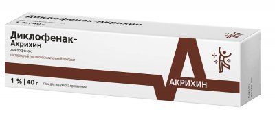 Купить диклофенак-акрихин, гель для наружного применения 1%, 40г в Павлове